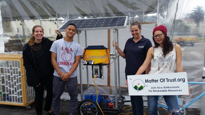 Luminalt and Matter of Trust power up the mobile solar power charging station at the Carbon, Compost, Climate event